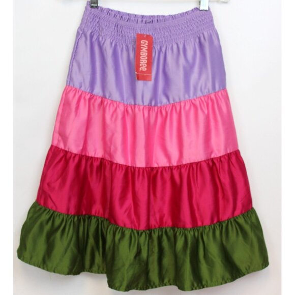 NEW 2010 Gymboree Fairy Fashionable Tiered Satin Skirt sz 7 Shirred Elastic Wais - Picture 1 of 9